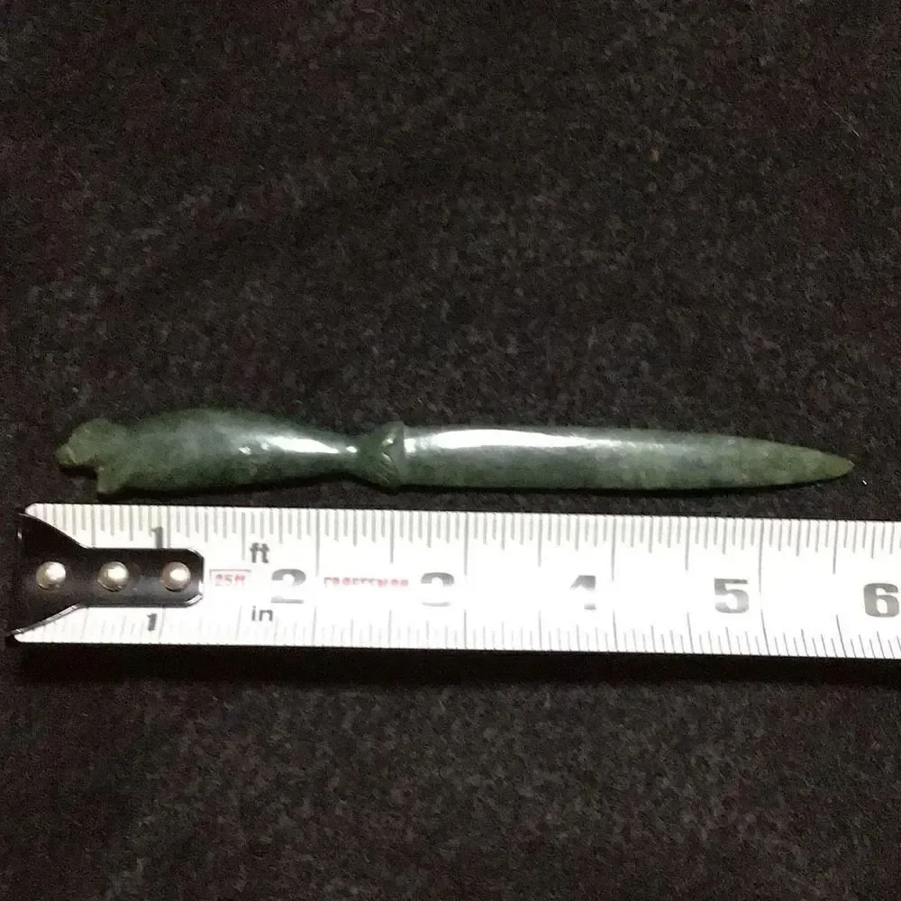 Carved stone (jade I think) seal letter opener